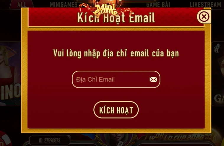 Quy trình kích hoạt bảo mật bằng email.